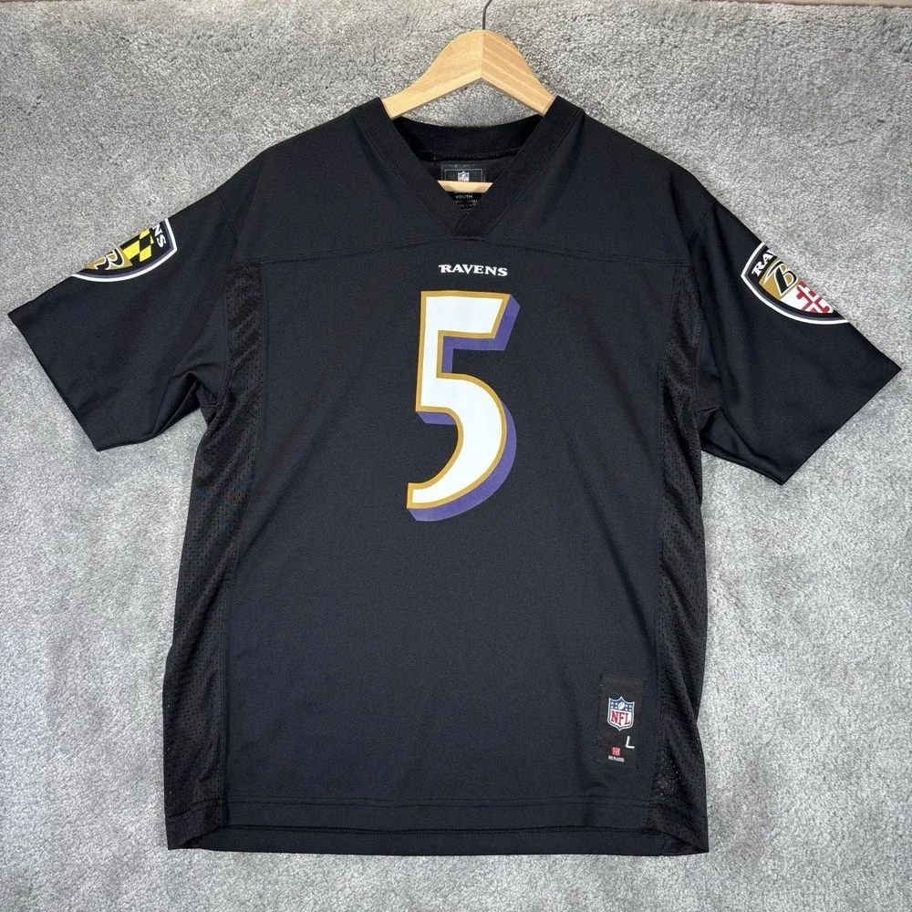 Joe Flacco Baltimore Ravens #5 Football Jersey Youth Large Black‎ NFL Team